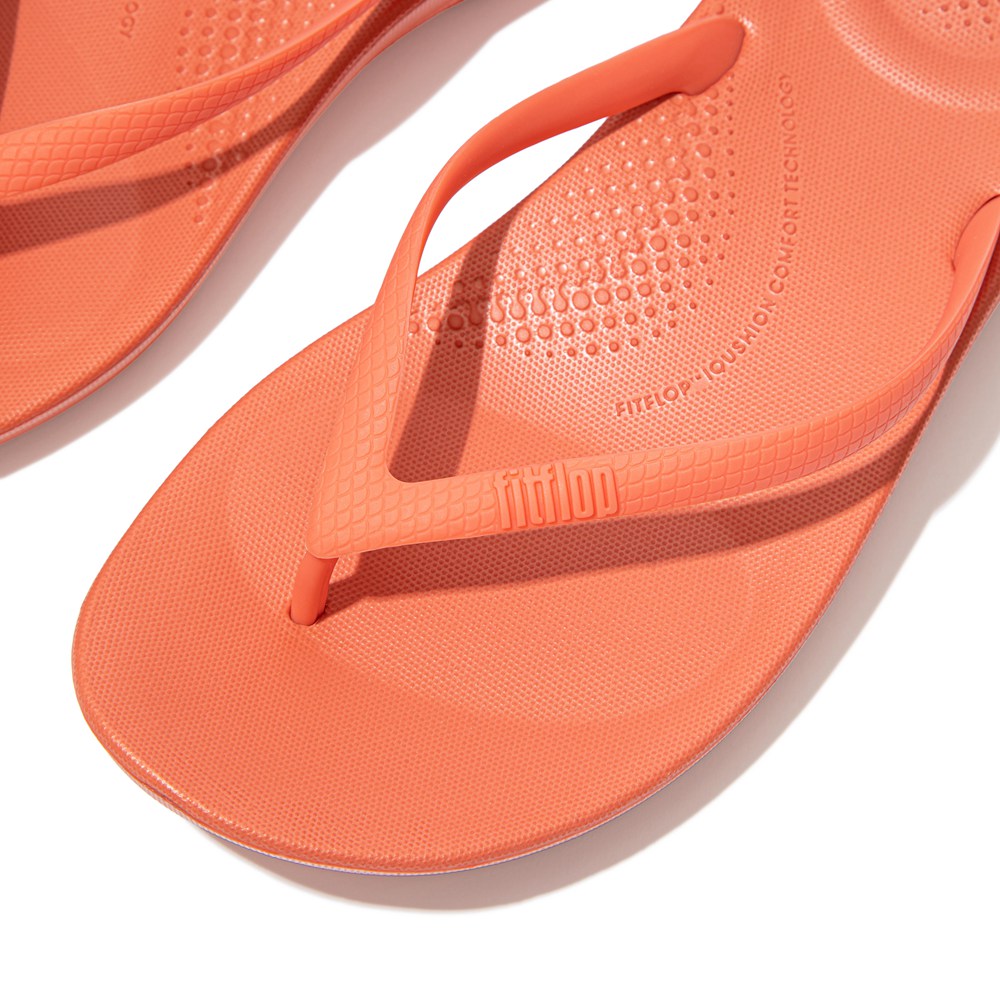 Fitflop Womens Flip-flops Coral Pink - Iqushion Ergonomic - 25ICZPASU